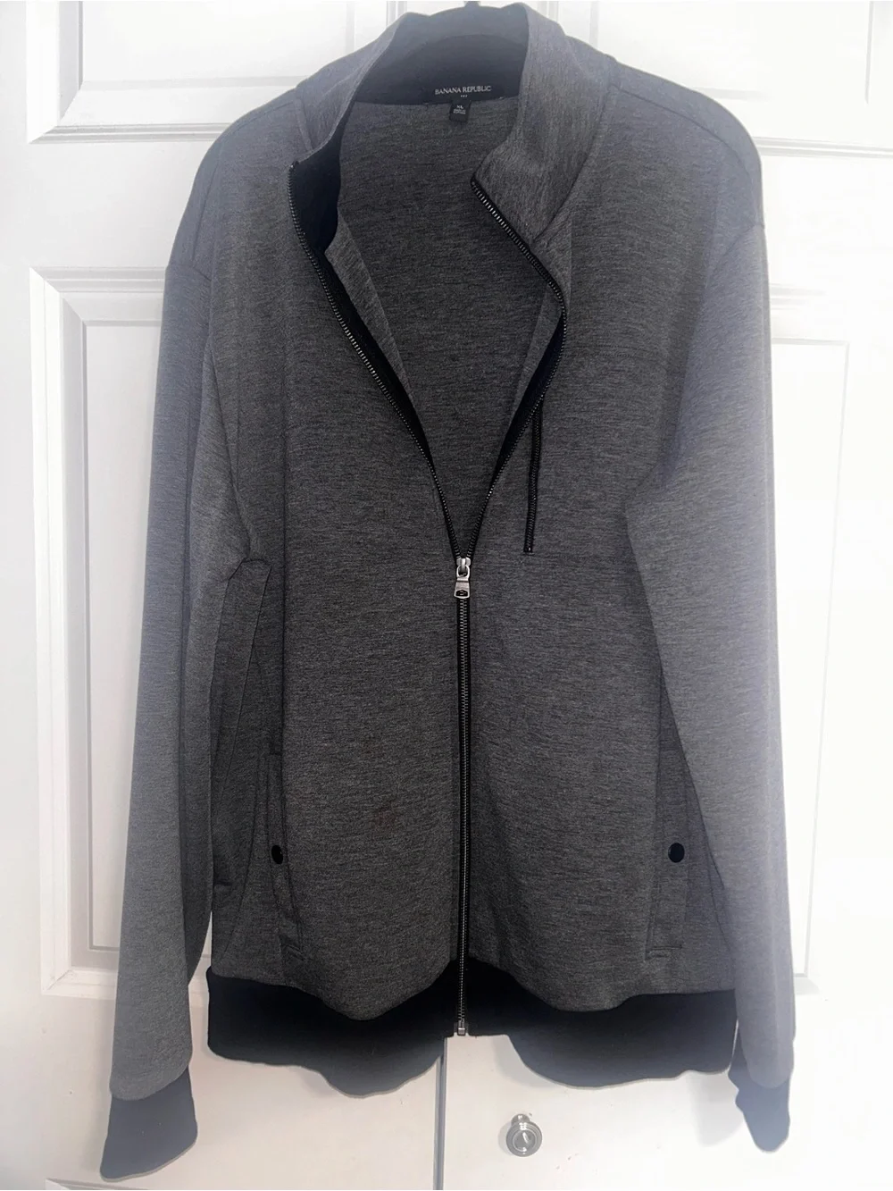 Banana Republic Men's Charcoal Gray Lightweight Full-Zip Jacket